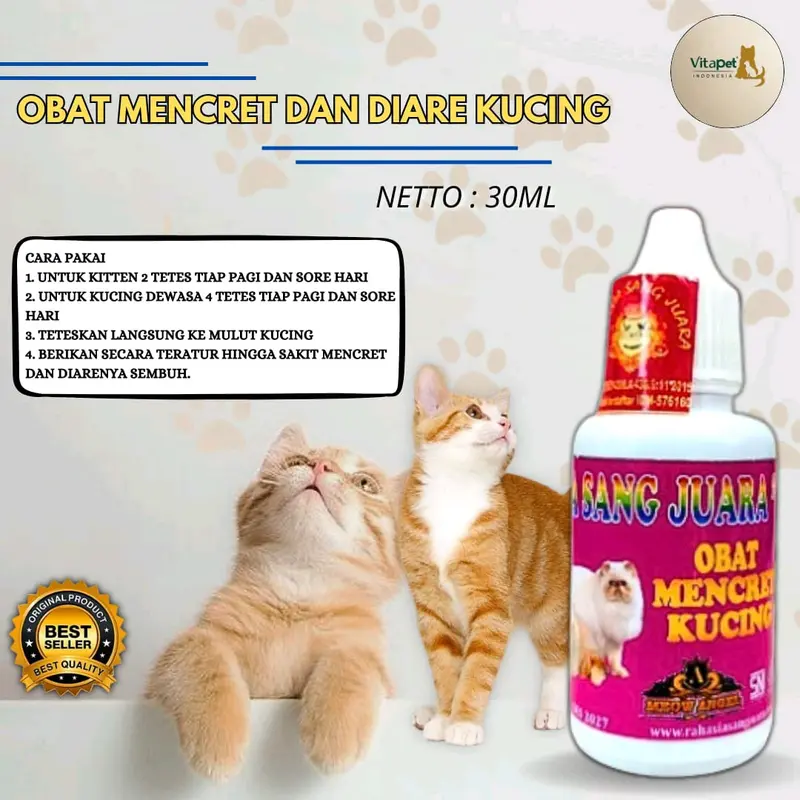 OBAT Mencret Dan Diare Untuk Kucing 30ml - Ampuh Mengatasi Mencet dan Diare pada Kucing 3
