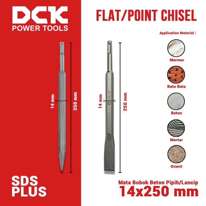 Gambar DCK SDS-Plus Chisel / Mata Bobok Beton 14x250 mm dari DCK Power Tools Indonesia Kota Administrasi Jakarta Barat Tokopedia