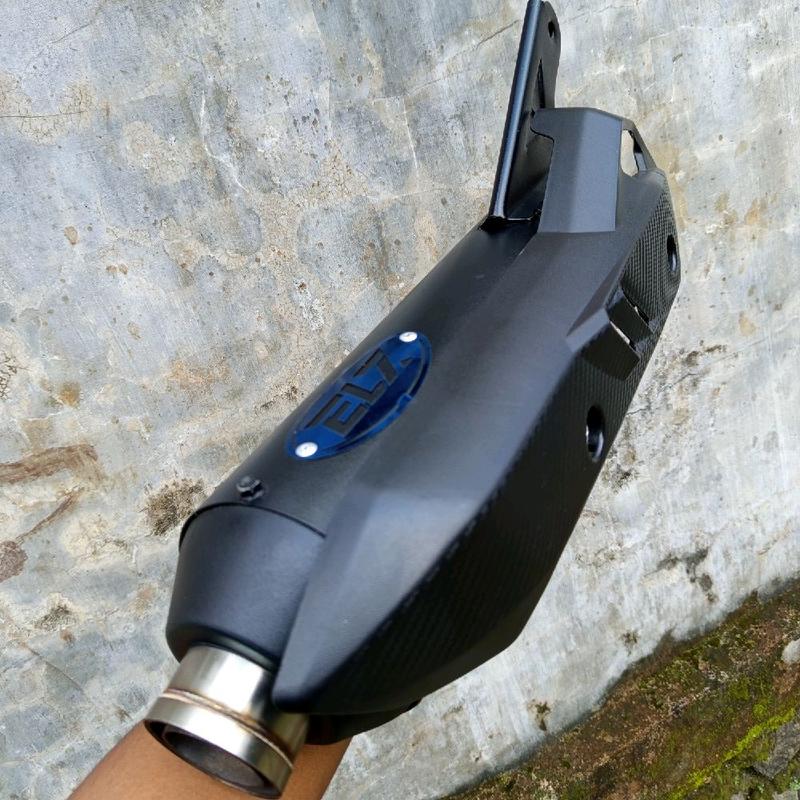 Knalpot Motor Matic EL7 Factory Exhaust Copy Shijiro Full Set Muffler + Tameng airblade All Motor Matic Leheran Stainless Steel 1,2 ML 7