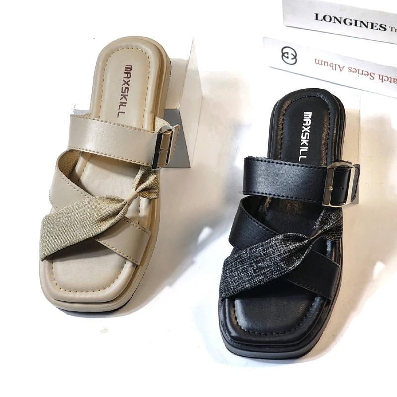 MAXSKILL-ELENA  sandal remaja kekinian super lucu elegant  tali bahan kanvas 2