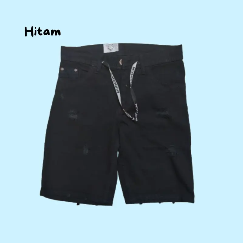 paket usaha 6pc celana pendek jeans pria Distro sobek 2