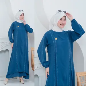 Abaya Aulya Dress Terbaru Gamis Muslim Wanita Mewah Elegan Remaja Dewasa
