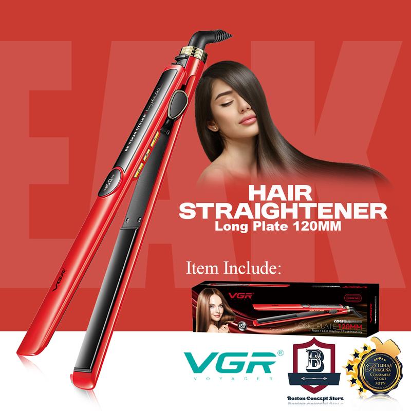 VGR V518 Professional Ceramic Coated Plate Flat Iron Hair Straightener ...