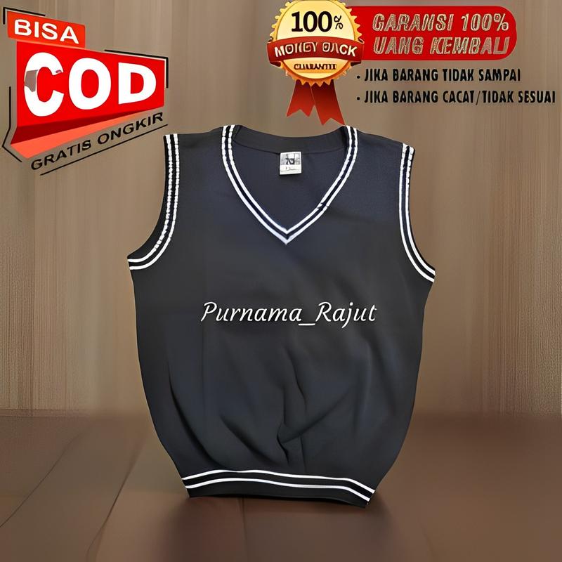 Rompi rajut pria wanita vest sekolah Tebal Hitam Casual Sweater - Shop ...