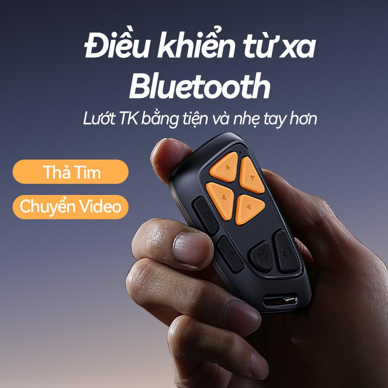 Jiffy Bộ điều khiển từ xa Bluetooth di động lật trang video ngắn 8 nút ABS 68*15*98mm tương thích nhiều điện thoại pin lâu dài thiết kế nhỏ gọn dễ mang theo