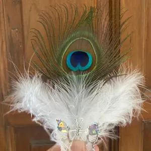 Aksesoris Jepit Bulu Merak Hiasan Kupu-Kupu