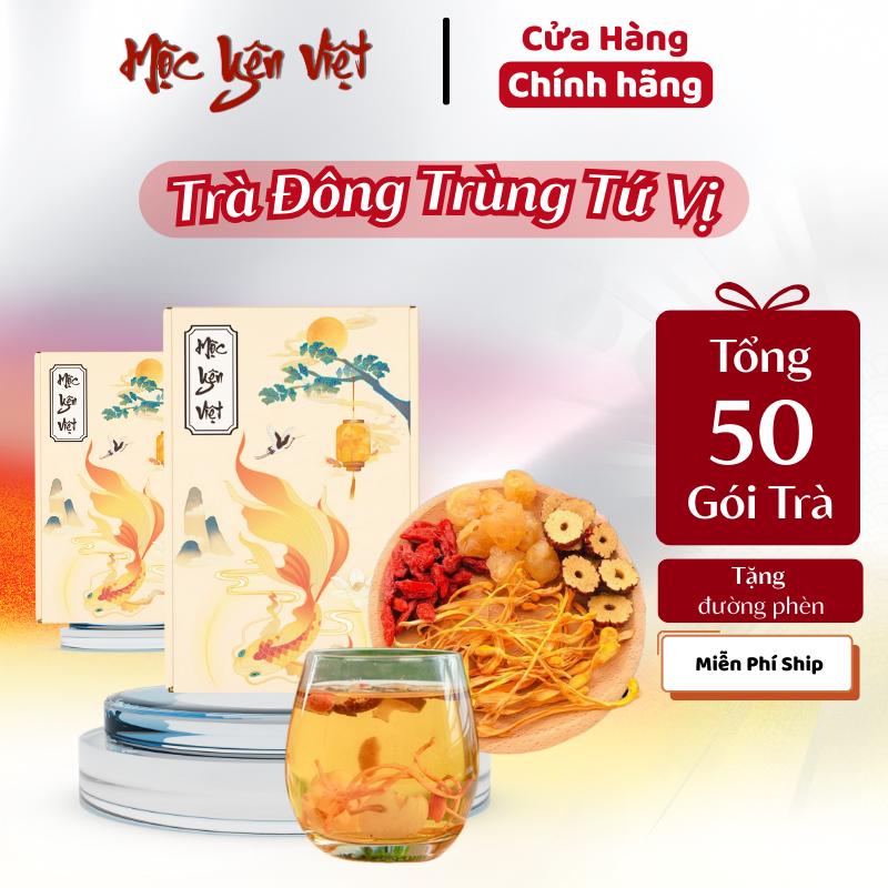 [Tổng Nhận 50 Gói Trà] [30 Gói Tặng 20 Gói Và Đường] Trà Đông Trùng Tứ Vị 30 Gói Nguyên Liệu Kỷ Tử Long Nhãn Táo Đỏ Nấm Đông Trùng - Mộc Yên Việt
