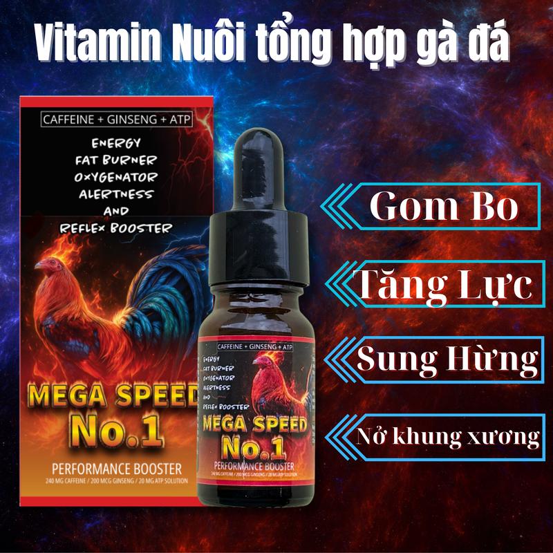 HPR Mega Speed No.1 Tăng lực chế độ nuôi tổng hợp gà đá chai 10ml