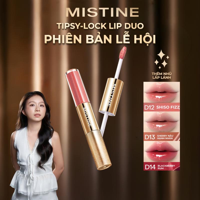 CHOU PHIÊN BẢN LỄ HỘI MISTINE Son kem bóng 2 đầu TIPSY-LOCK LIP DUO