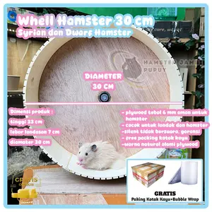 Kincir Hamster Besar 30 cm Silent. Tanpa Sela | Whell Hamster 30 Cm + Packing Kotak Kayu