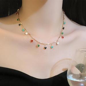 Kalung Choker Jantung Resin, Lukisan Tangan, Barang Kemas Kenyataan Artistik Pelbagai Warna, Hadiah Ringan Unik untuk Wanita, Aksesori Trendi Viral TK, Barang Kemas Mendengar