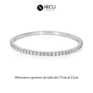 Pulsera clásica estilo tenis, apta tanto para hombres como para mujeres, con banda elástica ajustable, perfecta para uso diario o como regalo