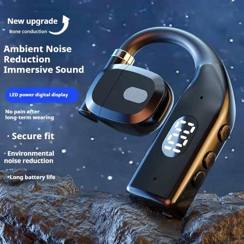 Tai Nghe Bluetooth Không Dây, OWS, Dẫn Khí, Không nhét trong tai, Một Tai, Tai Nghe Nhạc Thể Thao, Tai Nghe Rảnh Tay Âm Trầm Sâu