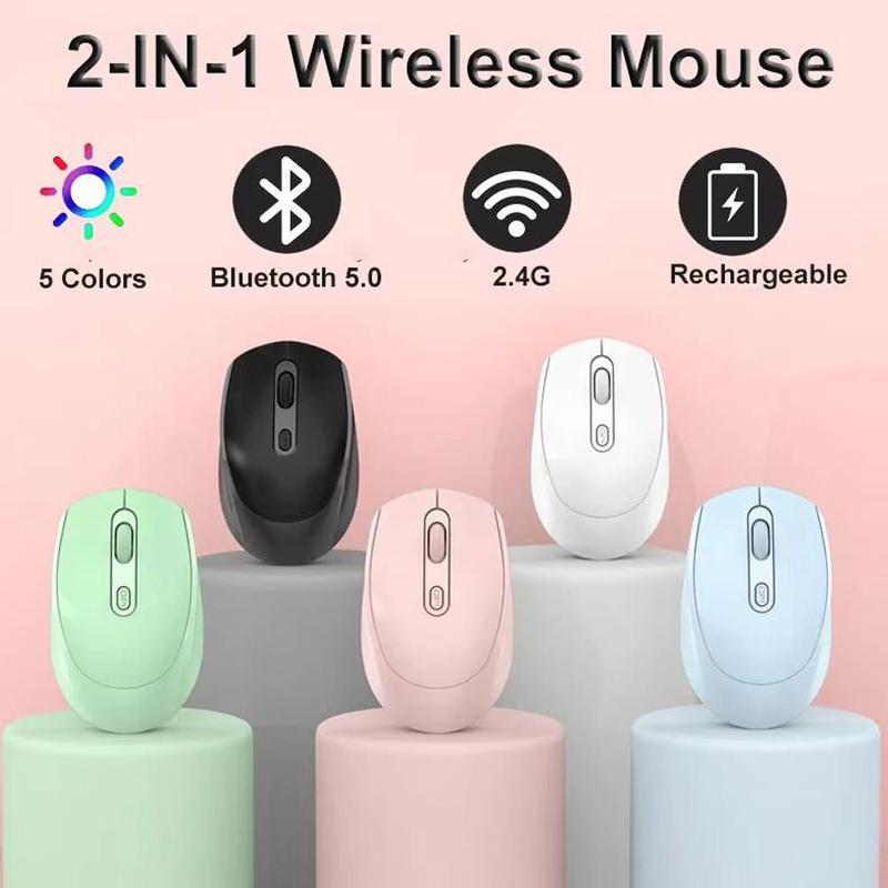 Chuột không dây, 1 CÁI, Có Thể Sạc Lại, Chuột im lặng, 2.4G, Cầm Tay, BT 5.2, Chế độ kép, Chuột quang văn phòng di động, 3 DPI Có Thể Điều Chỉnh cho máy tính xách tay, PC, iPad