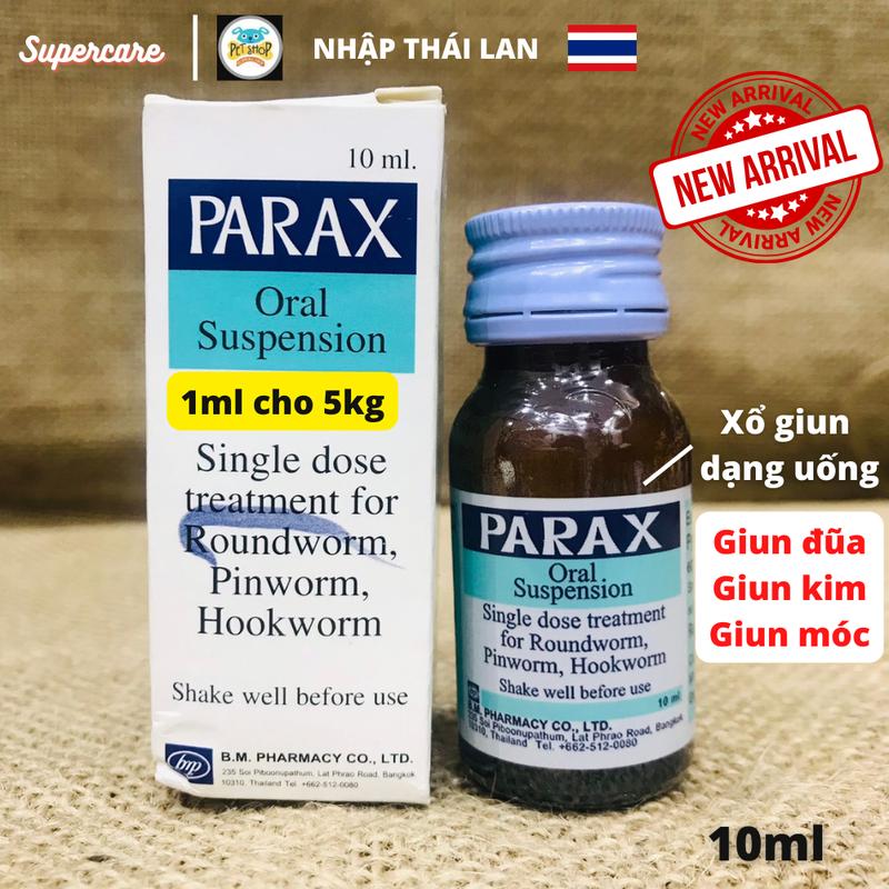 Chai PARAX xổ lải chó mèo 10ml Thái Lan thuốc trị Giun Sán Hàng Chính Hảng-Hiệu Qủa cho thú cưng