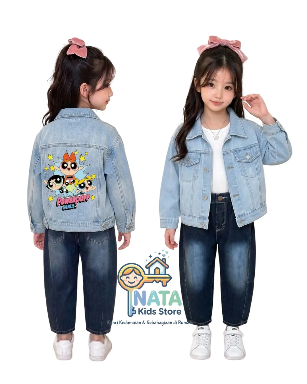 jaket viral anak usia 1-12th gambar 3D Denim Fashion Cewek Jeans jaket viral anak usia 1-12th gambar 3D Denim Fashion Cewek Jeans