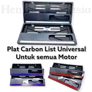 Tatakan plat nomor motor karbon universal semua motor harga 2 pcs