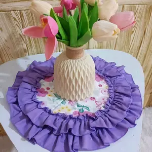 taplak bulat,taplak,taplak meja,taplak bulat vas,taplak cantik,taplak rampel