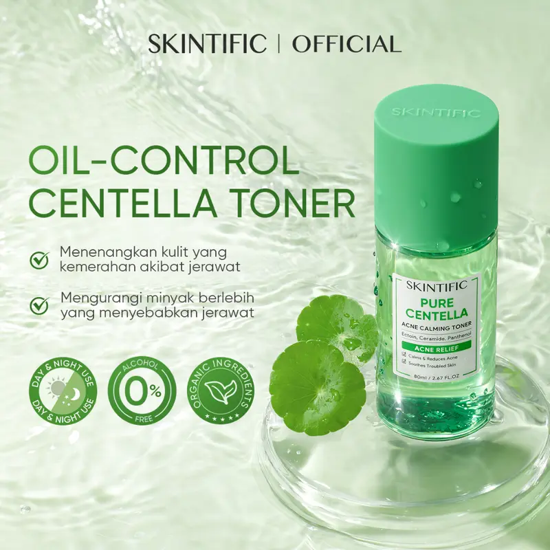 【video】SKINTIFIC Pure Centella Acne Calming Toner wajah facial berjerawat ceramide 0