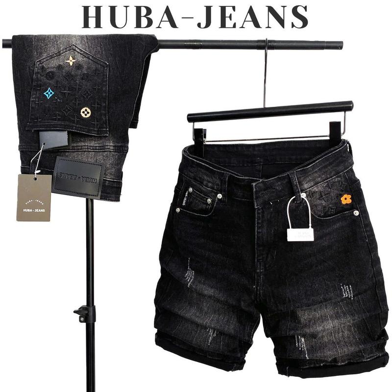  Quần jean nam sort HUBA-JEANS  BIGSIZE  PHOM ÔM ỐNG CÔN wash rách 133 Menswear Pants Có Túi Denim quầntàntật quần purple quần biker 
