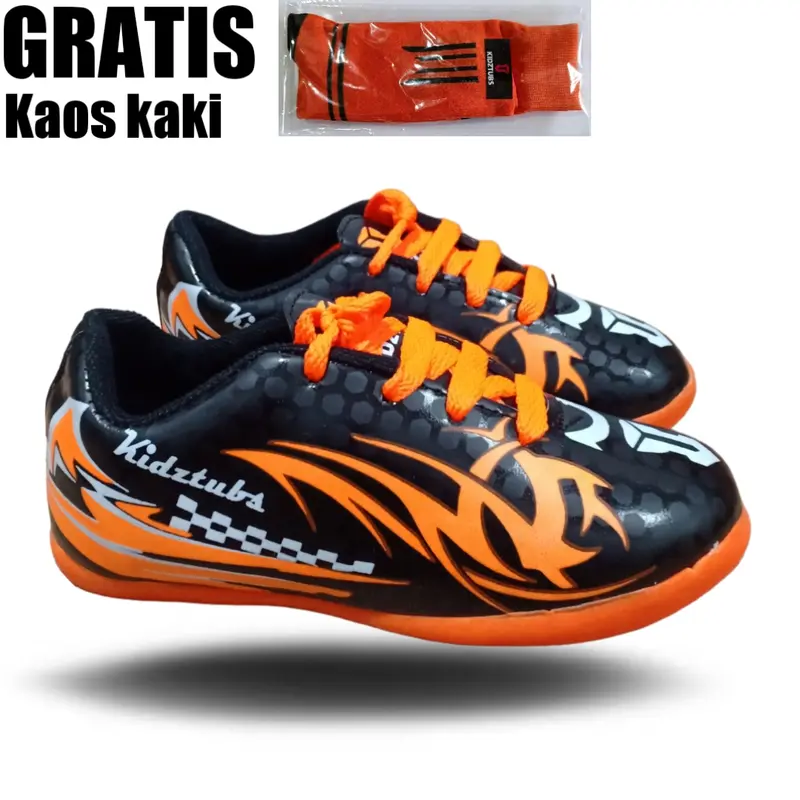 Sepatu Futsal Junior Sepatu Futsal Anak Laki Laki Usia 6-10 Tahun PAUD TK SD SMP Gratis Kaos Kaki 1 2 3 4 5 6 7 8 9 0 Tahun-KIDZTUBS1653080424 Pria 1