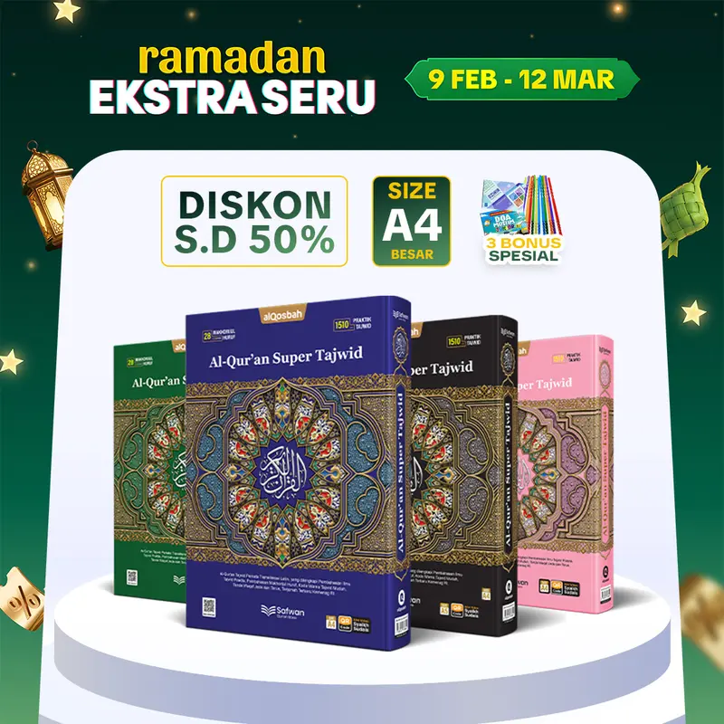 [Spesial 3 Bonus] Al Quran Besar Super Tajwid Ukuran Besar A4 | al-quran Tajwid Warna Tanda Henti Makhrojul Huruf box Tajwid Praktis | FREE Tunji Almasurat Buku Doa | mushaf Alquran mudah paham tajwid