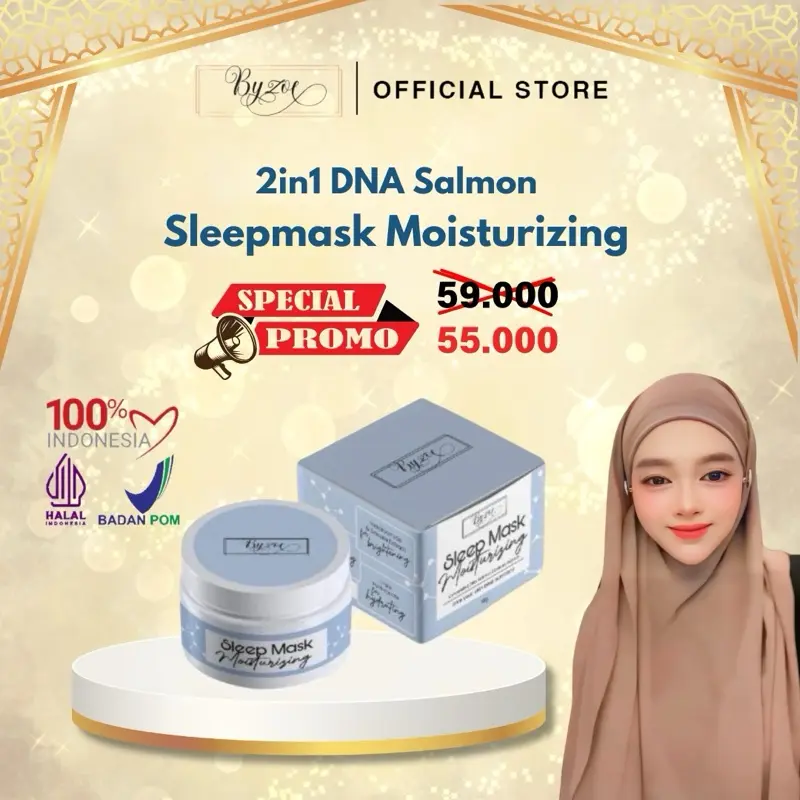 [OBRAL!! CUCI GUDANG] Byzoe DNA Salmon Mouisturizing Sleepmask  Barrier Repair Protection Glowing and Brightening Ceramide Hitam Mencerahkan Niacinamide Arbutin Memudarkan Bruntusan Kerutan Masker Wajah