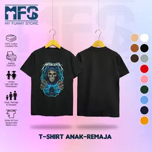 MYFUNNYSTORE - Kaos Anak-Remaja Metallica Skull | Distro Cotton Combed 30s | Usia 1-17 Tahun Laki-laki dan Perempuan