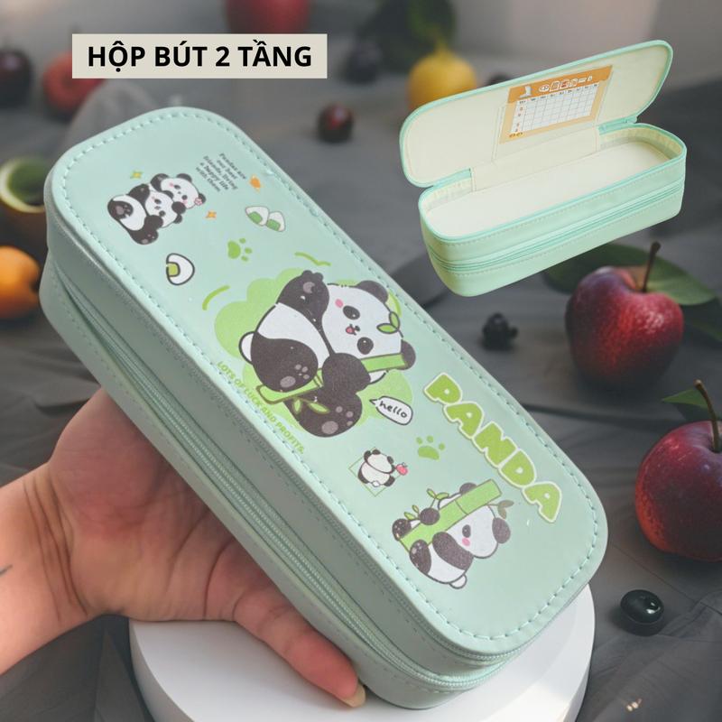 SET Hộp Bút 2 Tầng+ 10 Bút Bi gel, Cao Cấp Dành Cho Học Sinh Nhiều Màu Sắc, Hoạt Hình Xinh Đẹp Cho Bé Trai và Bé Gái