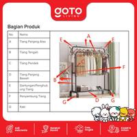 Gambar (Crazy Deal) [COD] Goto Spiko Rak Besi Gantungan Stand Hanger Baju Pakaian - Hitam SINGLE dari Goto Living Kota Tangerang 4 Tokopedia