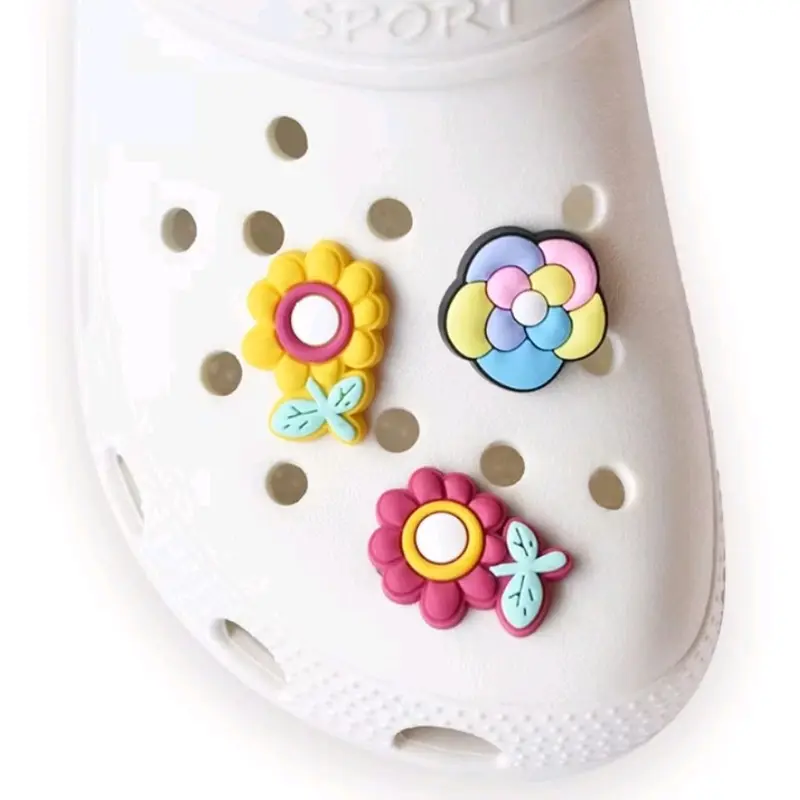 Jibbitz Charm Aksesoris Pin Sandal Motif Bunga - 2-5 cm - Warna, Pad, Max, Elastic, Joy, Sunny, Petir, Puppies, Gliter 3
