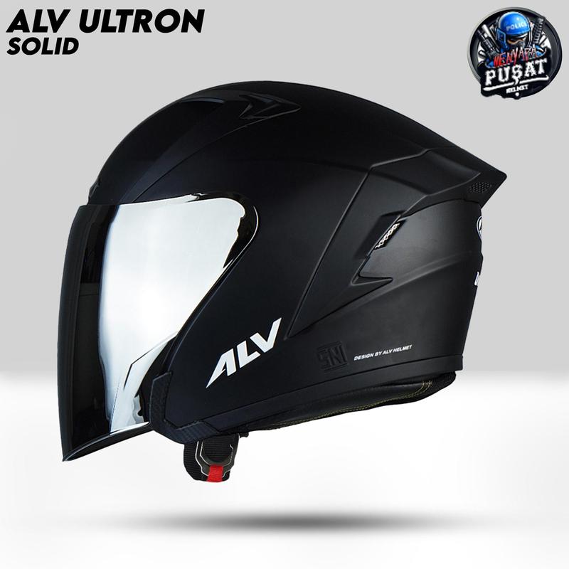 HELM ALV ULTRON KACA VISOR SILVER | HELM HALF FACE PREMIUM UNTUK PRIA DAN WANITA DEWASA SNI 5