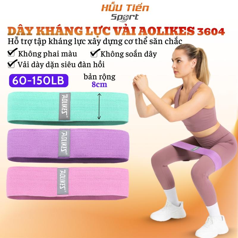 Dây Kháng Lực Tập Chân Mông Đùi Chính Hãng Aolikes AL3604, Mini Band Đàn Hồi Tập Gym Yoga Tại Nhà