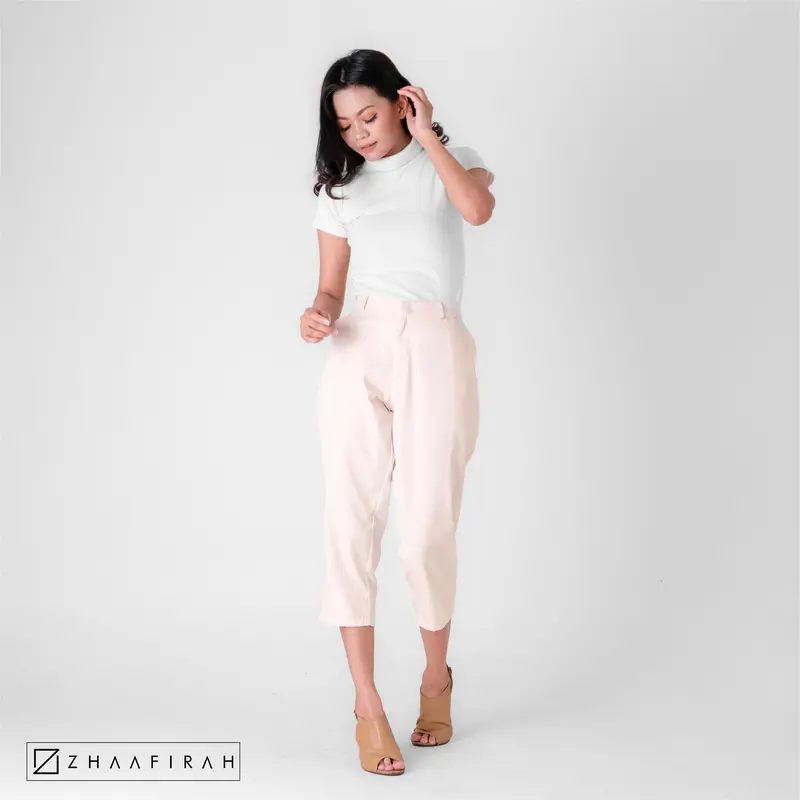 Celana Wanita Casual Kekinian 7/8 - Ankle Pants - Skinny Trouser Pants Women Kulot Panjang Drill Katun Linen 1
