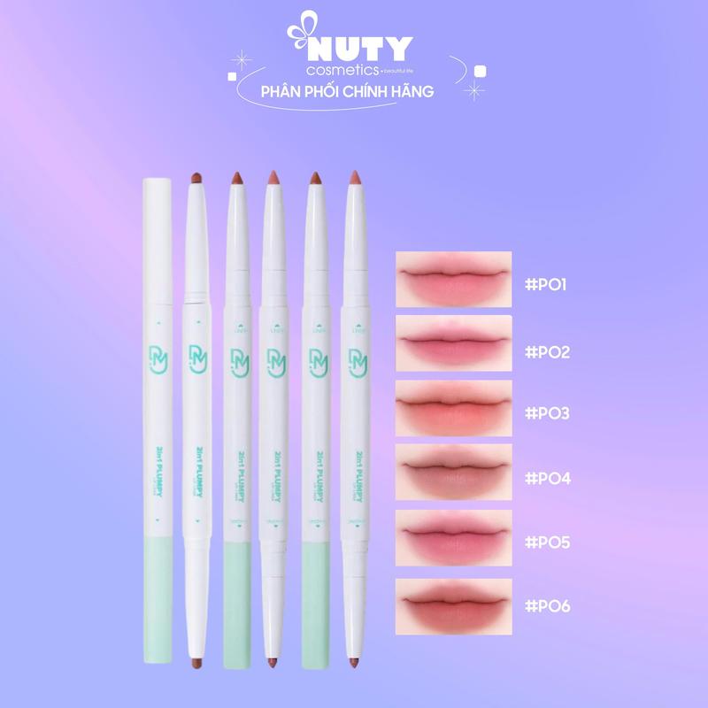 Chì Kẻ Viền Môi Và Tạo Khối Môi 2 Đầu Dearmay 2in1 Plumpy Lip Liner 0,36g