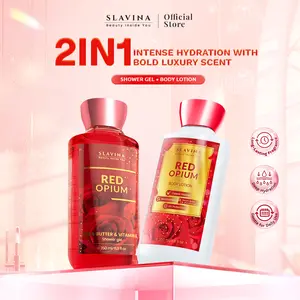 [All Variant] SLAVINA Bundle 2IN1 (Body Lotion + Shower Gel) by Nagita Slavina – Handbody Mencerahkan & Moisturizing, Sabun Mandi Wangi Parfum, Body Care untuk Kulit Cerah Terawat