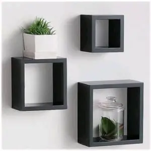 RAK DINDING TEMPEL KOTAK RAK DINDING AESTHETIC RAK HIASAN DINDING PERSEGI RAK DINDING KAYU MK DEKOR