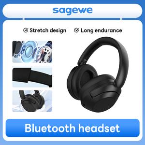 Fon Kepala, SAGEWE, Bes Tambahan, Fon Kepala Bluetooth, Alat Dengar Wayarles, Bluetooth 5.0, Fon Telinga Sukan, Wayarles Bes, Jualan Flsh