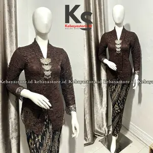 (Free Bross) Setelan kebaya brokat burgundy emerald blue kartini pendek - Atasan kebaya modern dan elegan 2025 -  Kebaya wisuda brokat payet mewah - kebaya seragaman pesta lamaran kondangan
