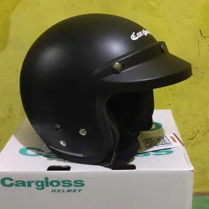 (Exclusive) Helm Cargloss Original CFM Retro Army Half Face - Black Doff accessories motor motorcycle