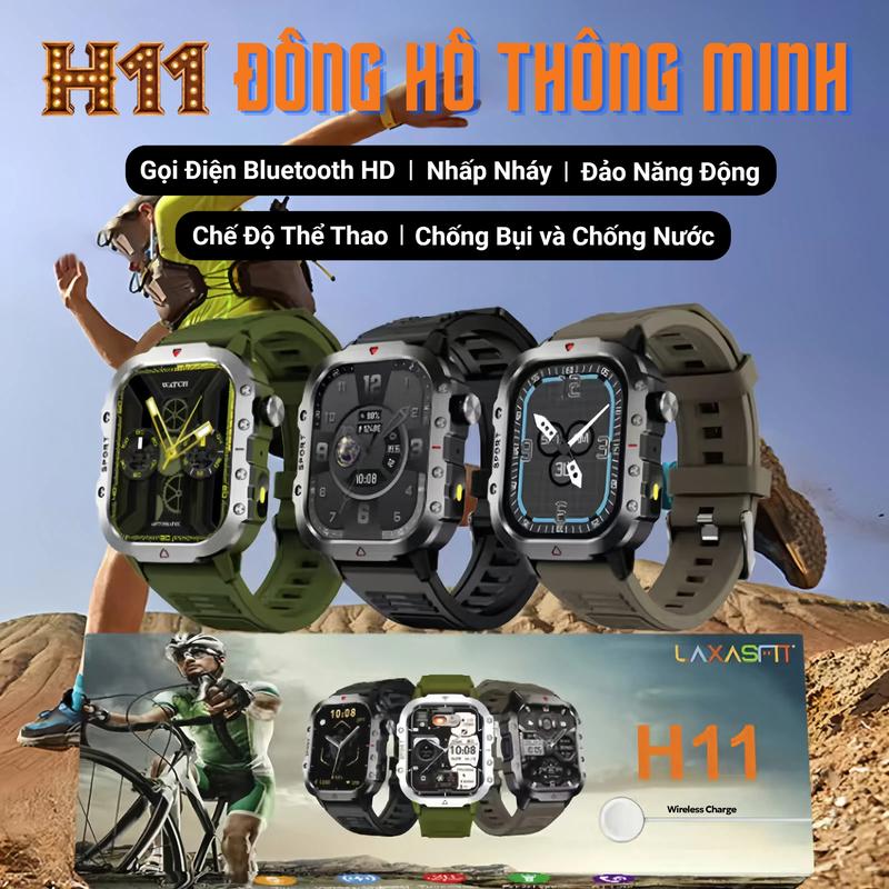 KY H11 Đồng hồ thông minh, Đồng hồ thể thao, Màn hình 2.01 inch, Chức năng cuộc gọi, Trò chơi, Âm nhạc, Đồng hồ bấm giờ, Đảo năng động, Sạc không dây, Chống bụi / Chống nước, Tương thích với iOS và Android