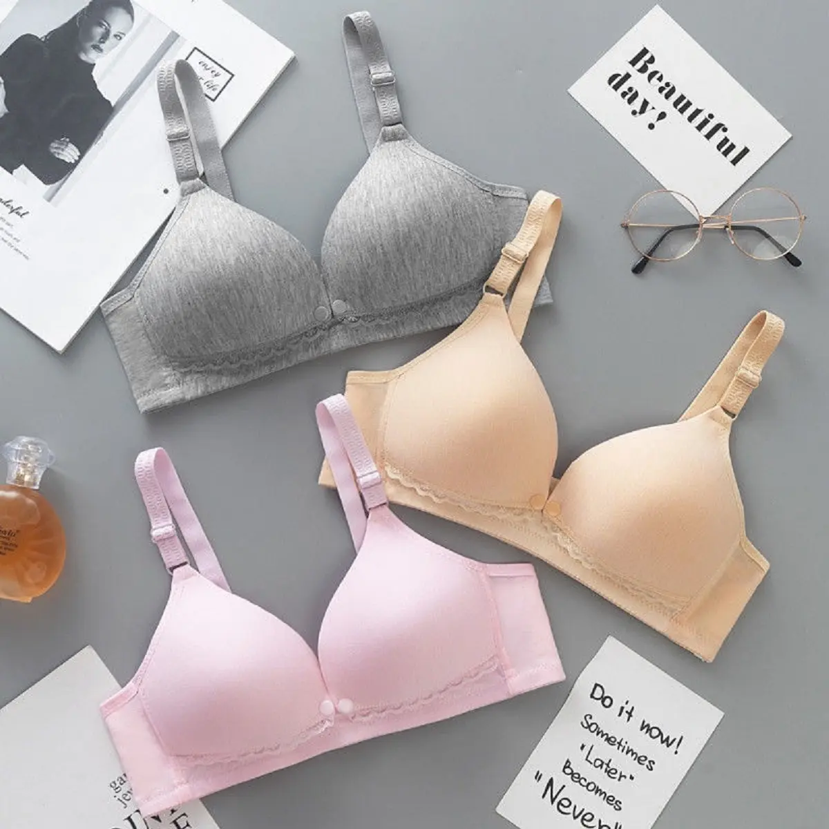 Tanpa Kawat Jumbo Seamless Bh Hamil Set Bra Menyusui Ibu hamil Kancing Depan Bra Tanpa Kawat Jumbo