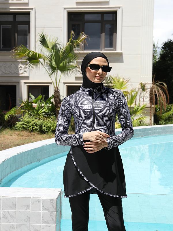 Muslim Swimwear Hijab Modest Swimsuit Women Islamic Swimming Suit Cover Ups Burkini Hijabs For Woman Long Sleeve Swim Bathing 8