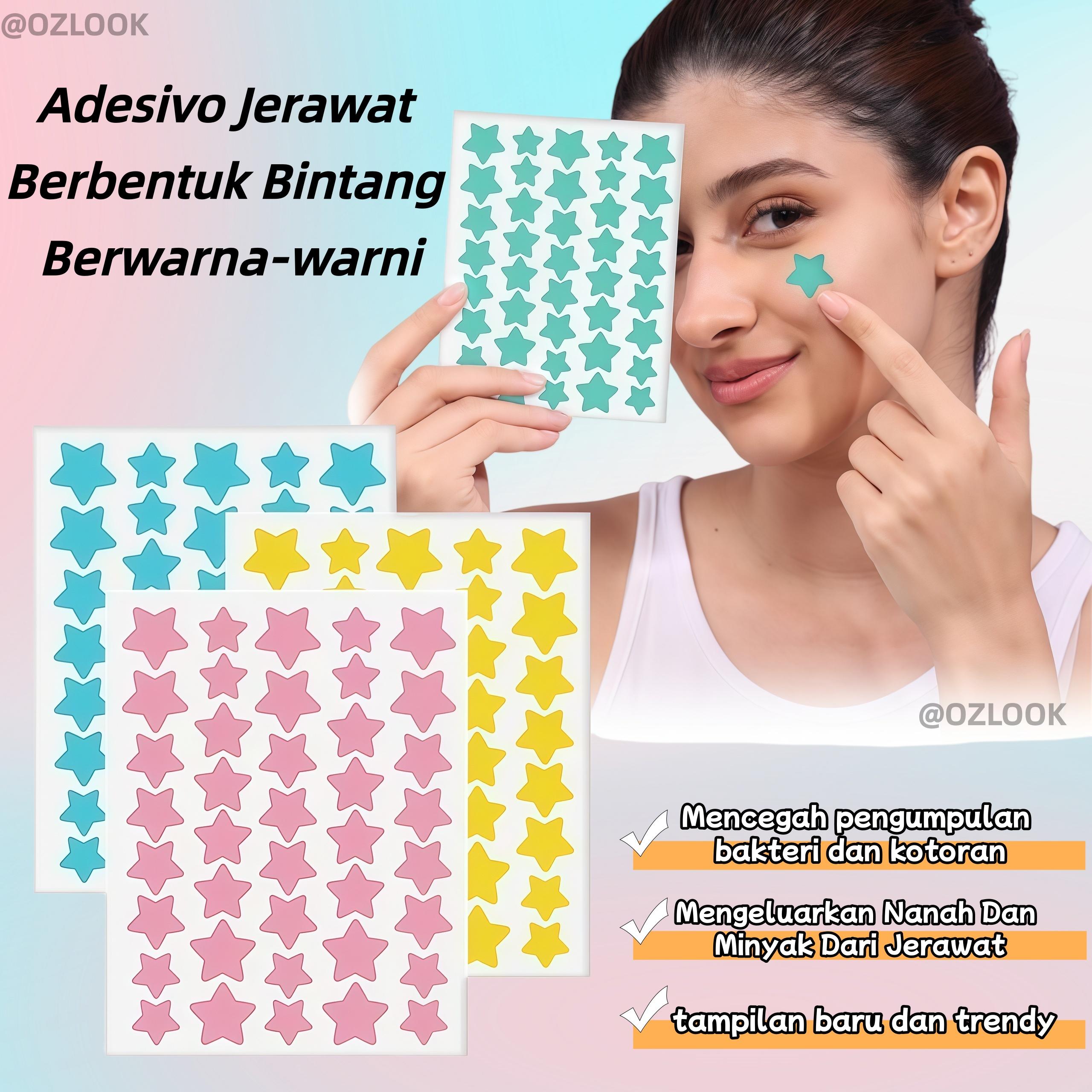Jerawat Karakter Lucu Isi 160 Pcs Acne Pimple Patch Mengobati Mengangkat Isi Jerawat Dengan Desain Bintang Warna-warni