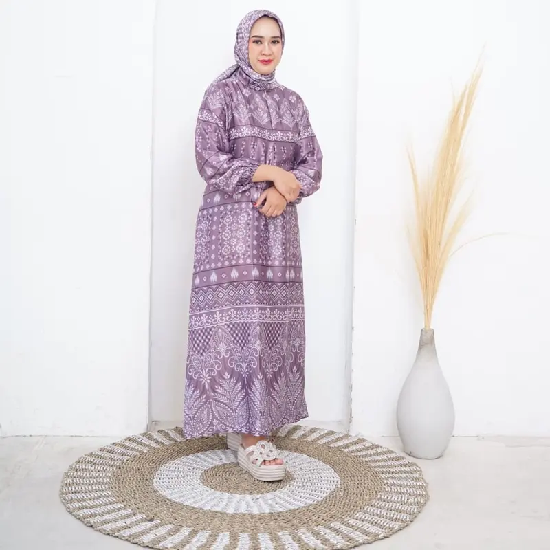 longdress zahra santorini motip busui friendly resleting depan by eriston Muslim Wanita 4