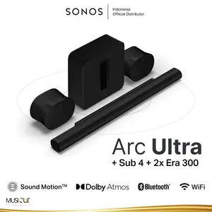 Sonos 9.1.4 Ultimate Immersive Set with Arc Ultra Soundbar + SUB 4 + 2x Era 300 Wireless Home Theater System - Black