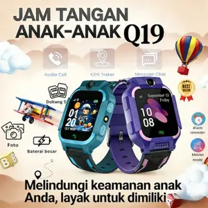 Q19 Kid Smart watch GPS positioning watch telepon tahan air voice chat SOS camera Alarm clock kid digital smart watch Jam tangan pintar untuk anak SD TK  SMP yang bisa disisipkan kartu dan melakukan panggilan telepon