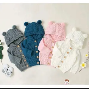 Jaket rajut bayi / cardygan rajut bayi / hoodie rajut bayi lucu 0-10 bulan laki laki dan perempuan