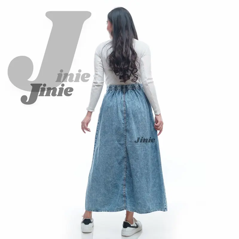 Rok Jeans A-Line Panjang Highwaist Dewasa Standar Sampai Jumbo 3