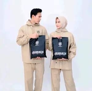 muslimah Jas Hujan Raincoat Setelan Pria Wanita Agency Bahan PVC 0,25 Kuat Tebal Tahan Lama Anti Rembes Anti Bocor Bahan Berkualitas Tinggi dapat dilipat toska jashujan motor kak gemoy tidak rembes ultraligh warna dewasa jumbo mantel biru axio travelling